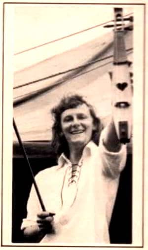 The author shows off a Rebec back in 1974!